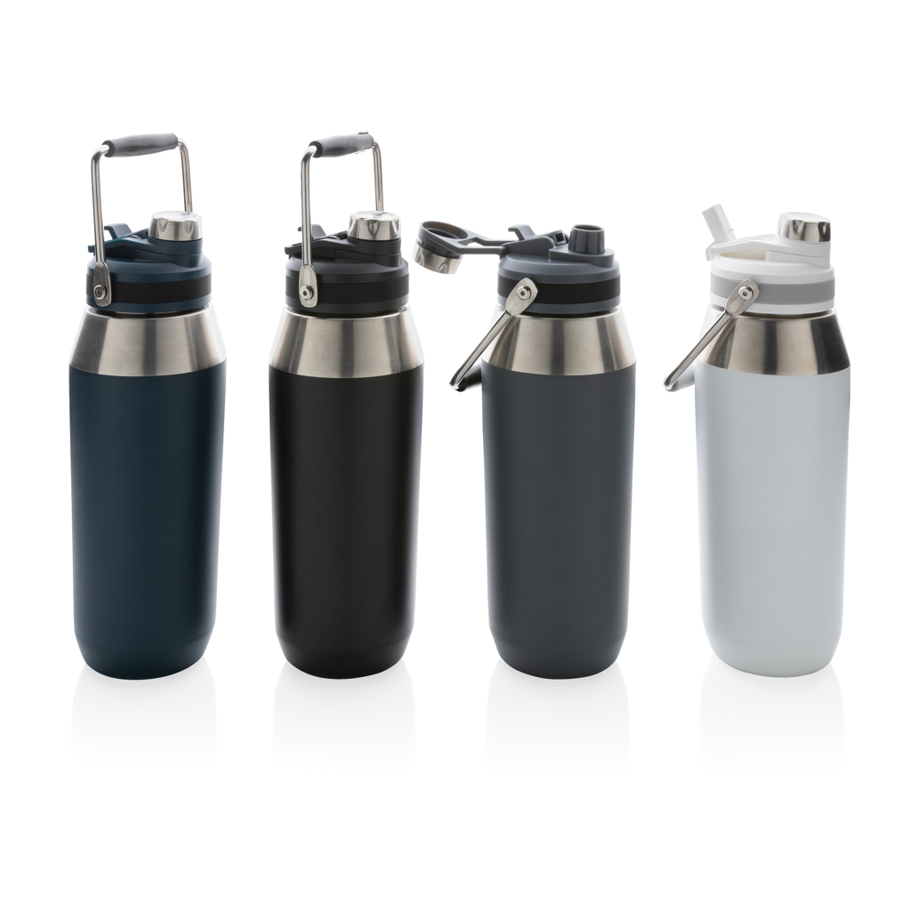 Botella 1l acero inoxidable con doble tapa personalizada